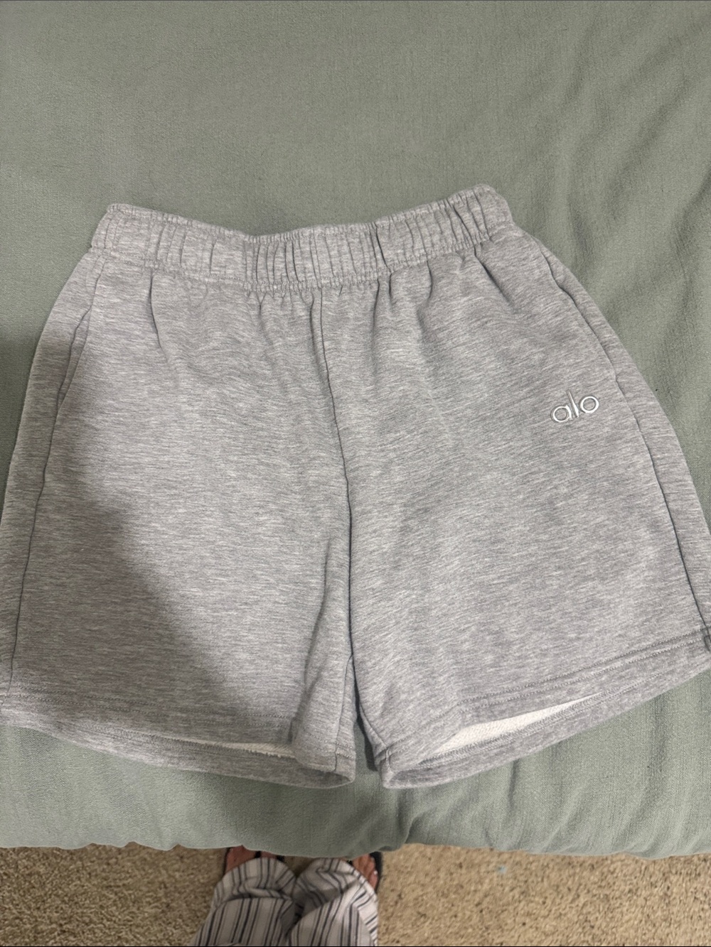ALO Yoga Light Gray Athletic Fleece Shorts